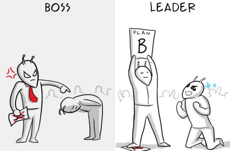 Ilustrasi perbedaan bos dan pemimpin / Yukbisnis.com