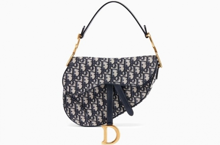 Saddle Bag in Blue Canvas / Dior.com