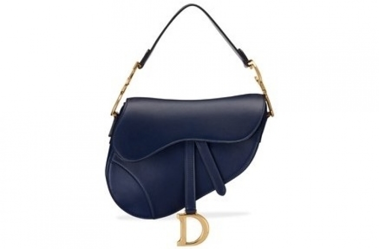 Saddle Bag in Blue Calfskin / Dior.com