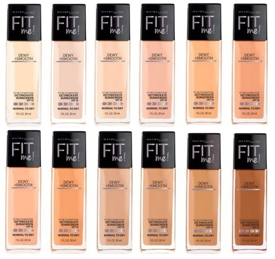 Maybelline Fit Me Dewy + Smooth Foundation SPF 18. (Pinterest)