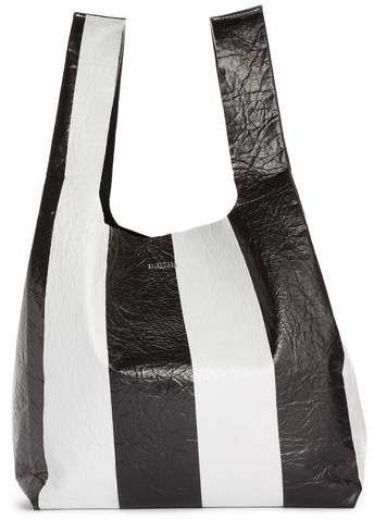Balenciaga Supermarket Shopper Stripe Leather Bag. (Nordstrom)
