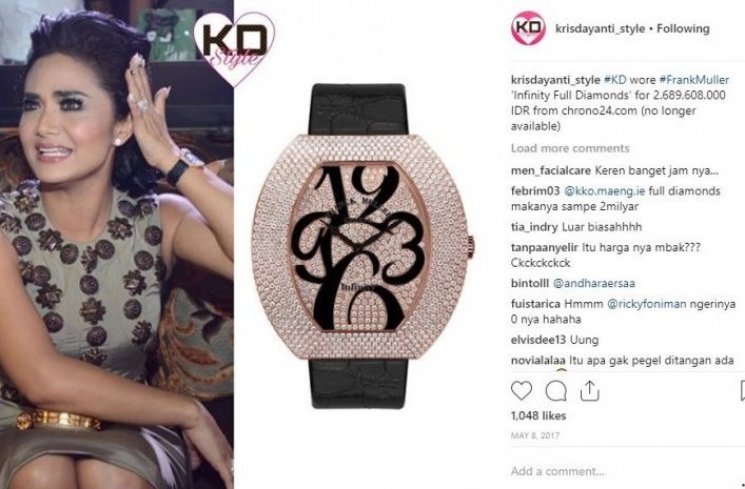Jam tangan mewah Krisdayanti. (Instagram/@kirsdayanti_style)