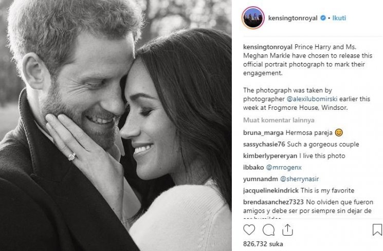 Pertunangan Pangeran Harry dan Meghan Markle. (Instagram/@kensingtonroyal)