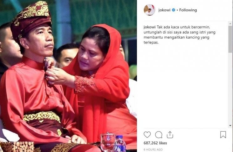 Joko Widodo dan istri, Iriana Joko Widodo. (Instagram/@jokowi)