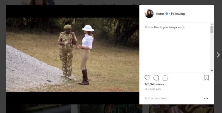Penampakan selera fashion Melania Trump saat di Afrika. (Instagram/@flotus)