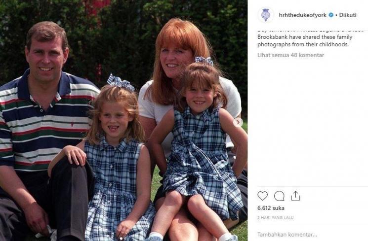 Kebersamaan Pangeran Andrew dan Sarah Ferguson. (Instagram/@hrhthedukeofyork)