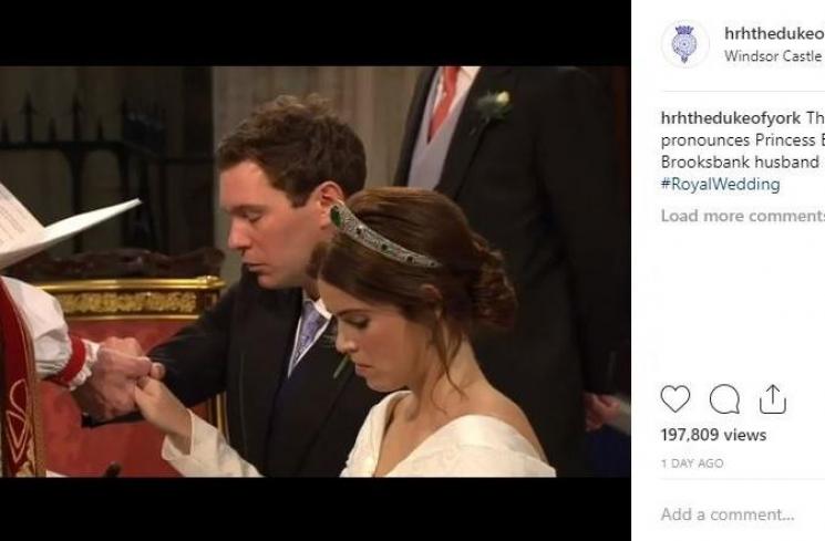 Pernikahan Putri Eugenie dengan jack Brooksbank. (Instagram/@hrhthedukeofyork)