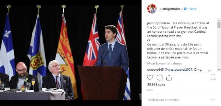 Justin Trudeau, perdana menteri paling tampan di dunia. (Instagram/@justinpjtrudeau)