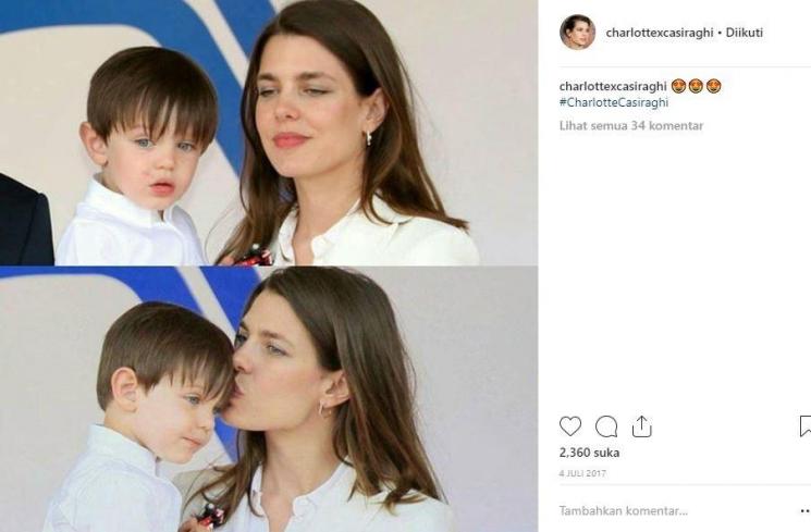 Charlotte Cashiragi dan putra pertamanya. (Instagram/@charlottexcasiraghi)