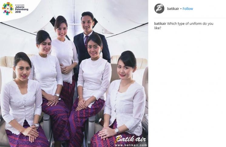 Seragam pramugari Batik Air. (Instagram/@batikair)