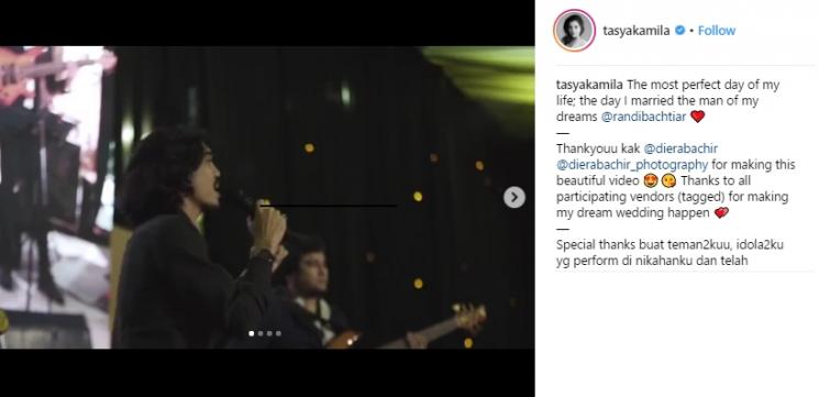 Video pernikahan Tasya Kamila dan Randy Bachtiar. (Instagram/@tasyakamila)