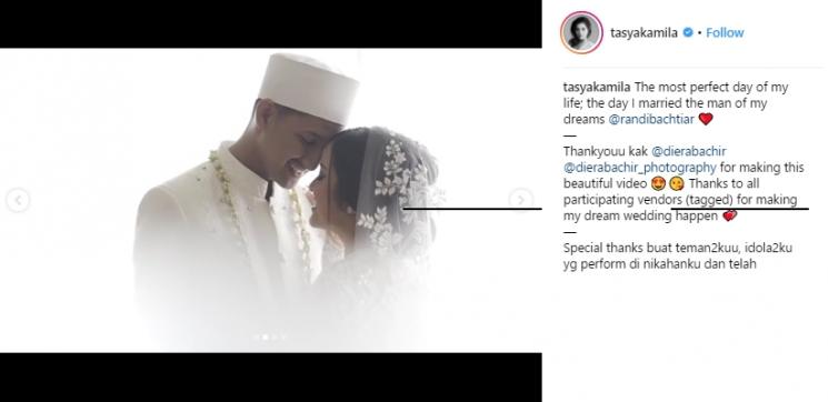 Video pernikahan Tasya Kamila dan Randy Bachtiar. (Instagram/@tasyakamila)