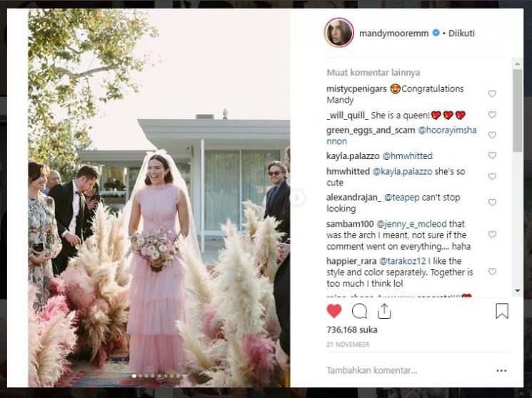 Mandy Moore menikah. (Instagram/@mandymooremm)