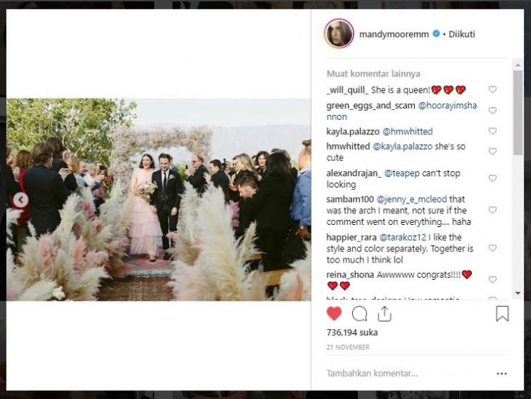 Mandy Moore menikah. (Instagram/@mandymooremm)
