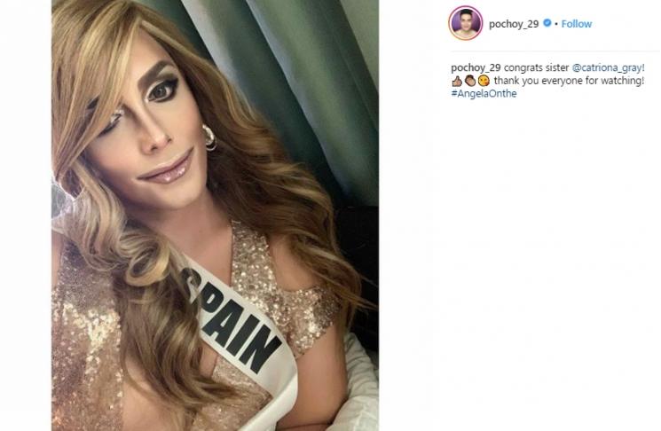 Paolo Ballesteros berdandan mirip dengan finalis Miss Universe 2018. (Instagram/@pochoy_29)