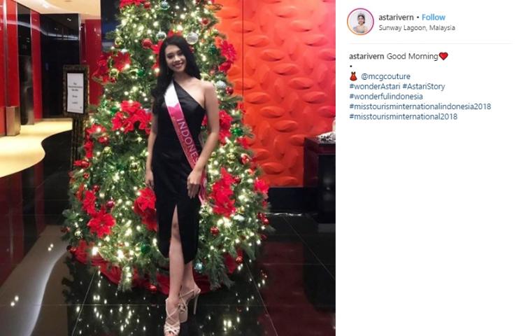 potret Astari Vernideani, Miss Tourism Internasional 2018. (Instagram/@astarivern)