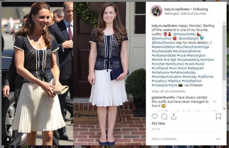 Replika Kate Middleton. (Instagram/@lady.m.replikates)