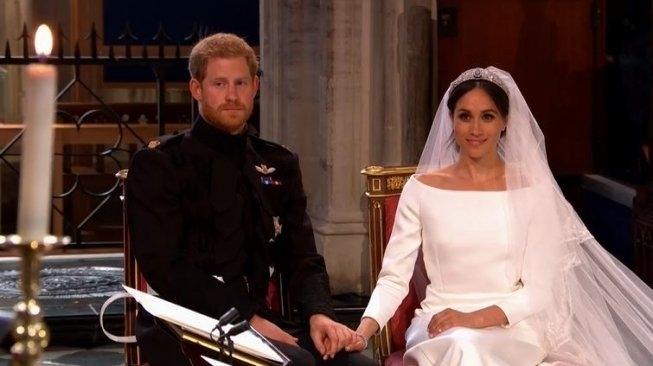 Pangeran Harry dan Meghan Markle saat menikah. (YouTube/RoyalFamily)