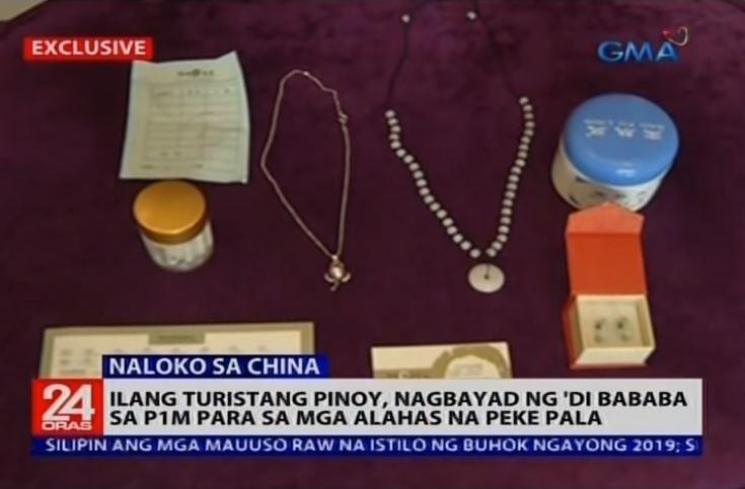 Perhiasan palsu. (Youtube/GMA News)