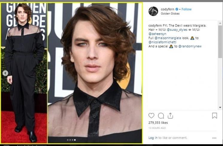 Penampilan Cody Fern di Golden Globes 2019. (Instagram/@codyfern)
