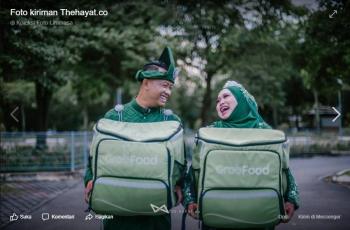 Kocak, Pasangan Ini Bikin Post-Wedding Bertemakan GrabFood
