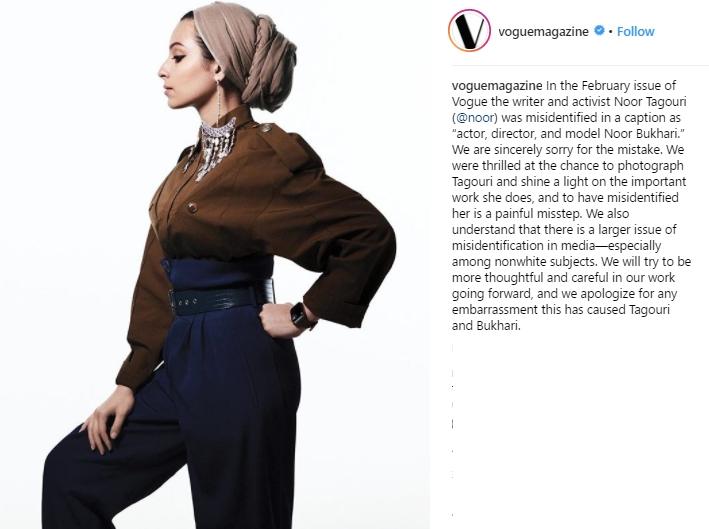 Salah Tulis Nama Jurnalis Muslim Amerika, Vogue Minta Maaf. (Instagram/@voguemegazine)