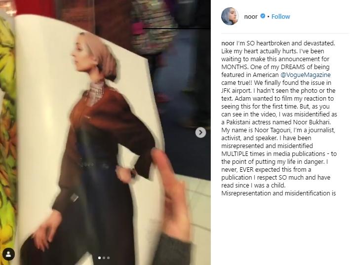 Salah Tulis Nama Jurnalis Muslim Amerika, Vogue Minta Maaf. (Instagram/@noor)