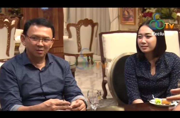 Basuki Tjahaja Purnama (BTP) alias Ahok dan calon istrinya, Puput Nastiti Devi. (YouTube/osotv channel)