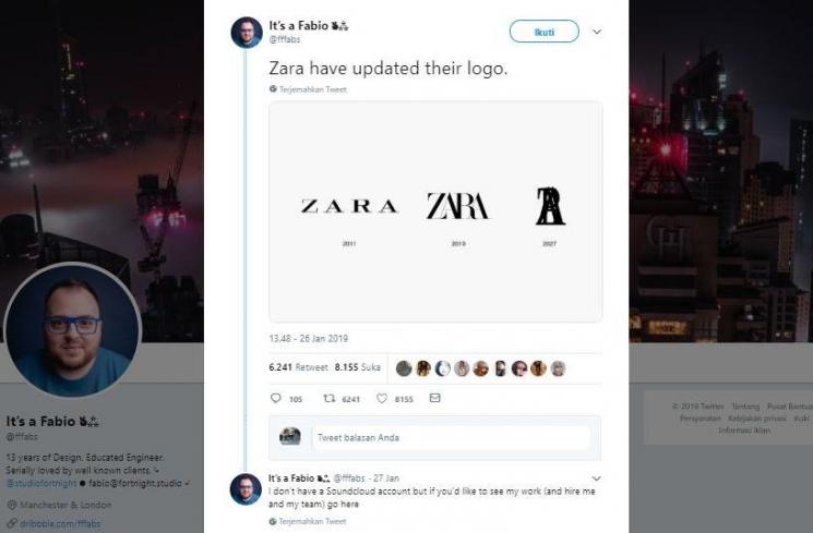 Lelucon logo Zara yang baru. (Twitter/@fffabs)