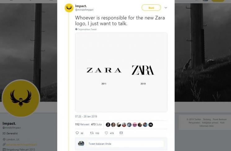 Lelucon logo Zara yang baru. (Twitter/@mindofimpact)