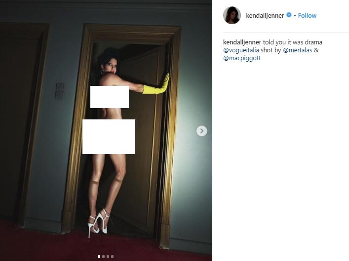Kendall Jenner foto tanpa busana di majalah Vogue Italia. (Instagram/@kendalljenner)