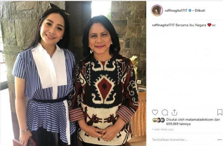 Nagita Slavina dan Iriana Jokowi. (Instagram/@raffinagita1717) 
