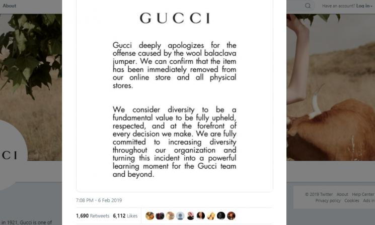 Gucci kena aksi boikot. (Twitter/@gucci)