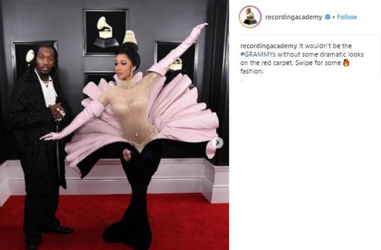 Gaya Cardi B di Grammy Awards 2019. (Instagram/@recordingacademy)