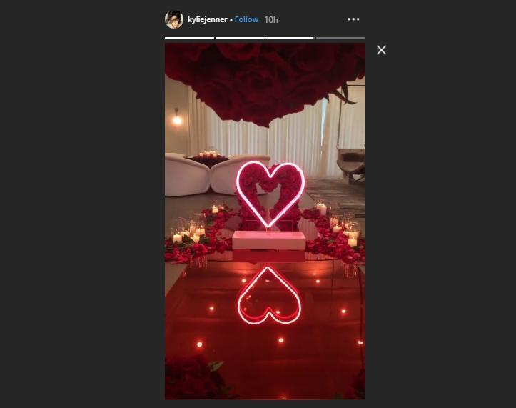 Travis Scott berikan kejutan valentine Kylie Jenner. (Instagram/@kyliejenner)