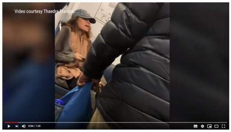 Wanita cantik diusir dari kereta. (Youtube/NJ.com)