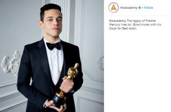 Dasi Rami Malek Miring, Undangan Oscar Turun Tangan Memperbaiki
