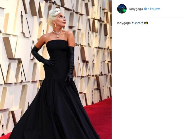 Lady Gaga di Oscar 2019. (Instagram/@ladygaga)