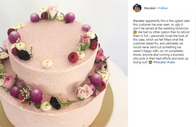 Kue pernikahan. (Instagram/@thecaker)