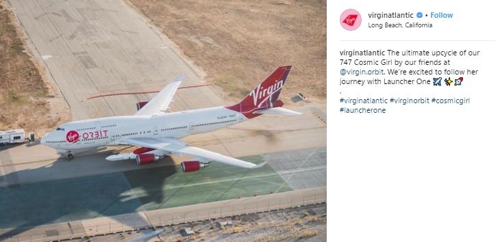 Maskpai penerbangan, Virgin Atlantic. (Instagram/@virginatlantic)
