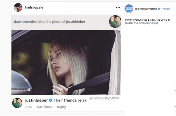 Reaksi Justin Bieber saat Shawn Mendes Menyukai Foto Hailey Baldwin. (Instagram/@commentsbycelebs)