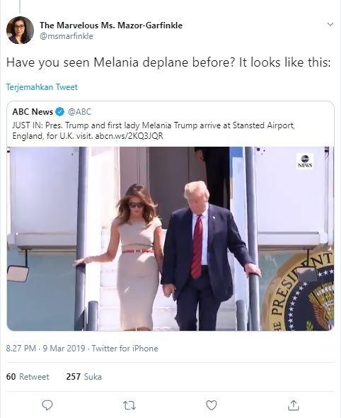 Cuitan netizen terkait Melania Trump. (Twitter/@msmarfinkle)