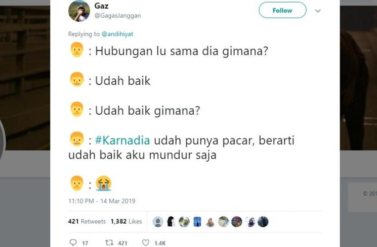 Ini Cuitan Netizen Twitter Curhat Lewat #Karnadia. (Twitter)