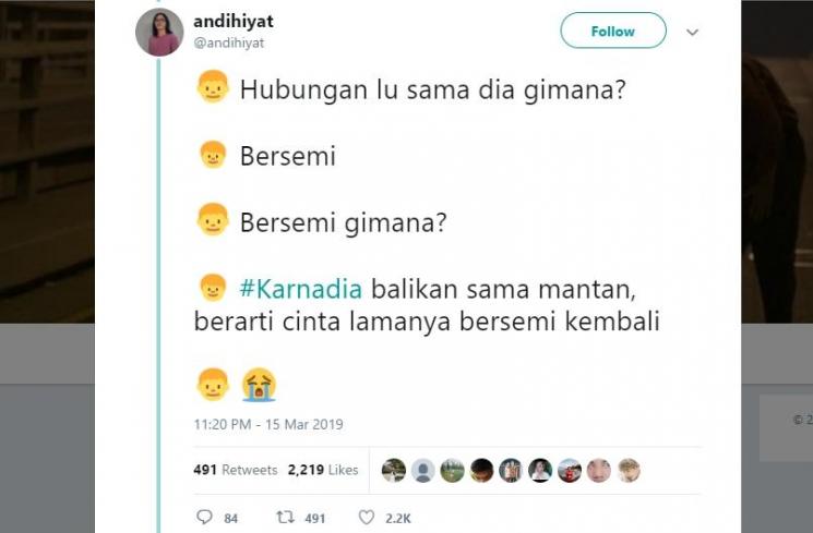 Ini Cuitan Netizen Twitter Curhat Lewat #Karnadia. (Twitter)