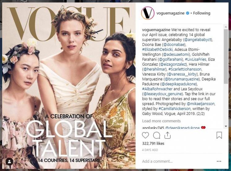 Angela Baby dalam cover majalah Vogue. (Instagram/@voguemagazine)