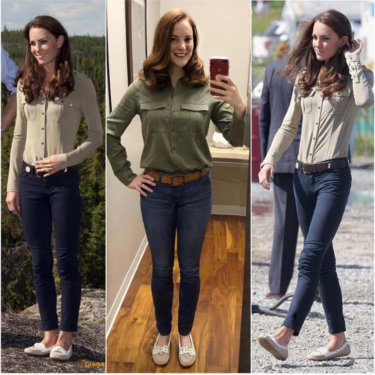 Julia James meniru fesyen Kate Middleton. (Instagram/@jules_the_duchessofbudget)