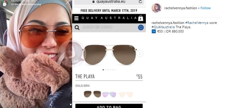 Ini 7 Koleksi Kacamata Kece Rachel Vennya. (Instagram/@rachelvennya.fashion)