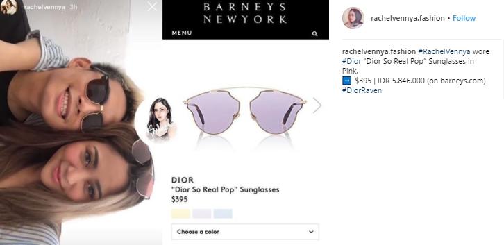 Ini 7 Koleksi Kacamata Kece Rachel Vennya. (Instagram/@rachelvennya.fashion)