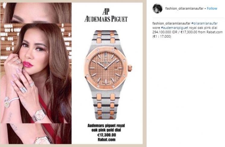 Jam tangan mewah Olla Ramlan. (Instagram/@fashion_ollaramlan)