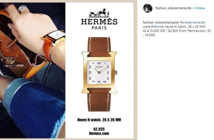 Jam tangan mewah Olla Ramlan. (Instagram/@fashion_ollaramlan)